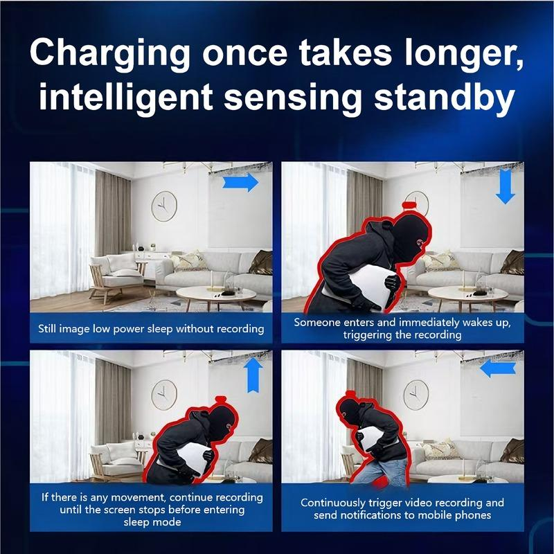 New Portable Monitor Wireless Mini Wifi Security Camera 1080P Night Vision Motion Detection Rechargeable Battery Easy Install Magnetic Design