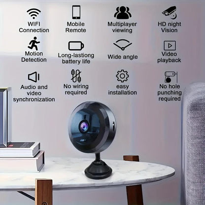 New Portable Monitor Wireless Mini Wifi Security Camera 1080P Night Vision Motion Detection Rechargeable Battery Easy Install Magnetic Design