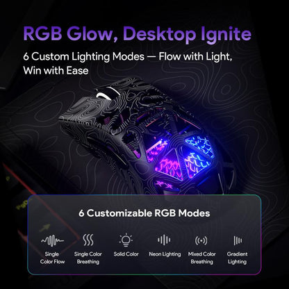 FURYCUBE G11 Tri-Mode Gaming Mouse PAW 3311 2.4G Bluetooth Wired Rechargeable RGB Lighting Optical Sensor for Gaming & Office Accessories Birthday Gifts for BF
