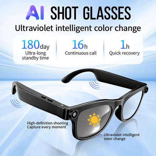 Valentine'S Day Gift: 8MP Camera Glasses | HD Calling + Real-Time Translation, Dual-Mode Switching for Outdoor/Work Settings, AI Smart Capture—Essential Gear for Cross-Border Travel, Office Commutes, and Business Trips