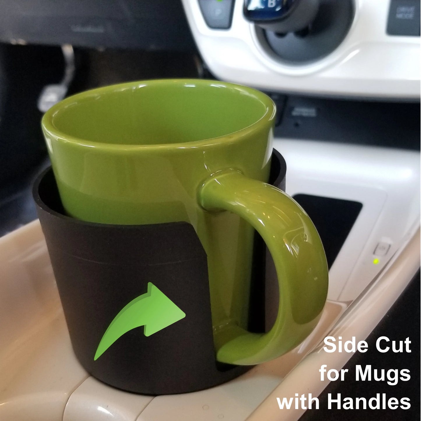 Cupholder Expander - Car Cup Holder Adapter for Beverages up to 3.7" Diameter, Plastic