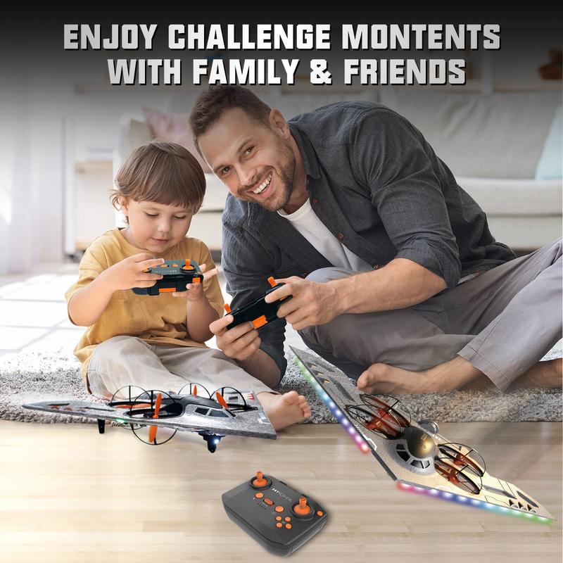 ALPHA GROUP 3-In-1 RC Jet Plane Remote Control Airplane Air Land Water RC Airplane Fighter Jet Drone Toy for Kids & Adults with 2.4 Ghz Control LED Lights & Safe Foam Construction