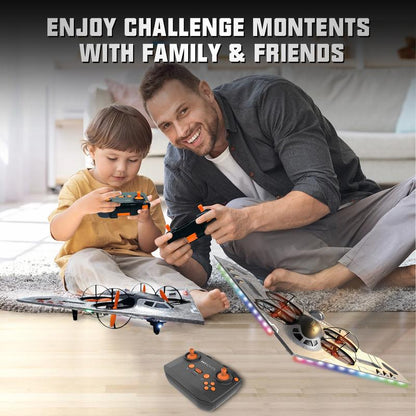 ALPHA GROUP 3-In-1 RC Jet Plane Remote Control Airplane Air Land Water RC Airplane Fighter Jet Drone Toy for Kids & Adults with 2.4 Ghz Control LED Lights & Safe Foam Construction