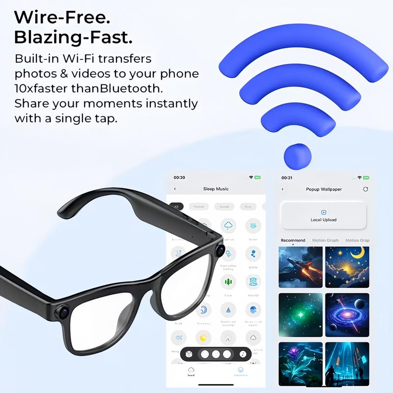 Valentine'S Day Gift: 8MP Camera Glasses | HD Calling + Real-Time Translation, Dual-Mode Switching for Outdoor/Work Settings, AI Smart Capture—Essential Gear for Cross-Border Travel, Office Commutes, and Business Trips