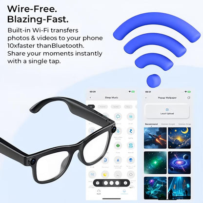 Valentine'S Day Gift: 8MP Camera Glasses | HD Calling + Real-Time Translation, Dual-Mode Switching for Outdoor/Work Settings, AI Smart Capture—Essential Gear for Cross-Border Travel, Office Commutes, and Business Trips