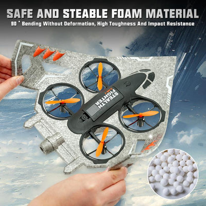 ALPHA GROUP 3-In-1 RC Jet Plane Remote Control Airplane Air Land Water RC Airplane Fighter Jet Drone Toy for Kids & Adults with 2.4 Ghz Control LED Lights & Safe Foam Construction