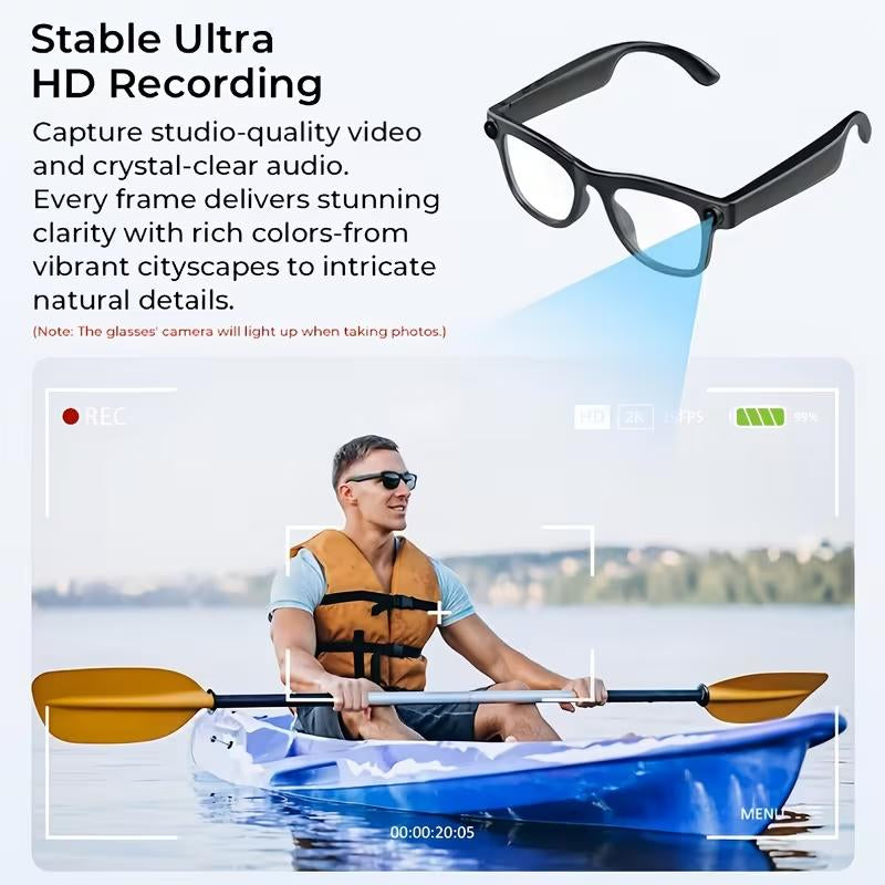 Valentine'S Day Gift: 8MP Camera Glasses | HD Calling + Real-Time Translation, Dual-Mode Switching for Outdoor/Work Settings, AI Smart Capture—Essential Gear for Cross-Border Travel, Office Commutes, and Business Trips