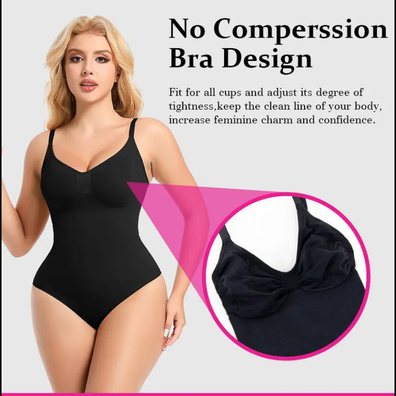 SEAMLESS One Piece Bodyshaper Ladies Shapewear Swimsuit Solid Color Stretch Full Bust Nylon Spandex Bodyshaper for Woman